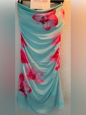 Aqua Pink Floral Mini Dress